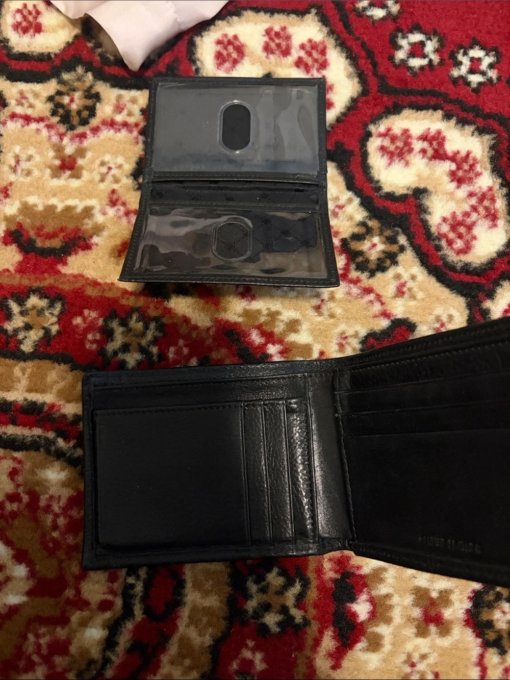 Perry Ellis Black Leather Bifold Wallet